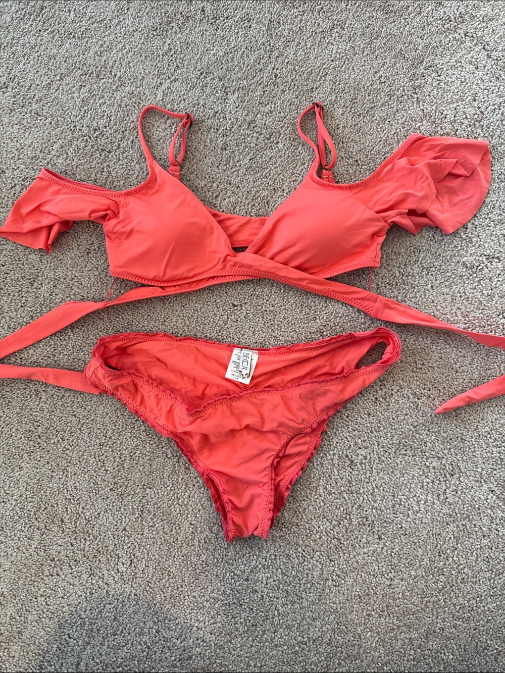 Becca | Coral Pink Two-Piece Swim Set